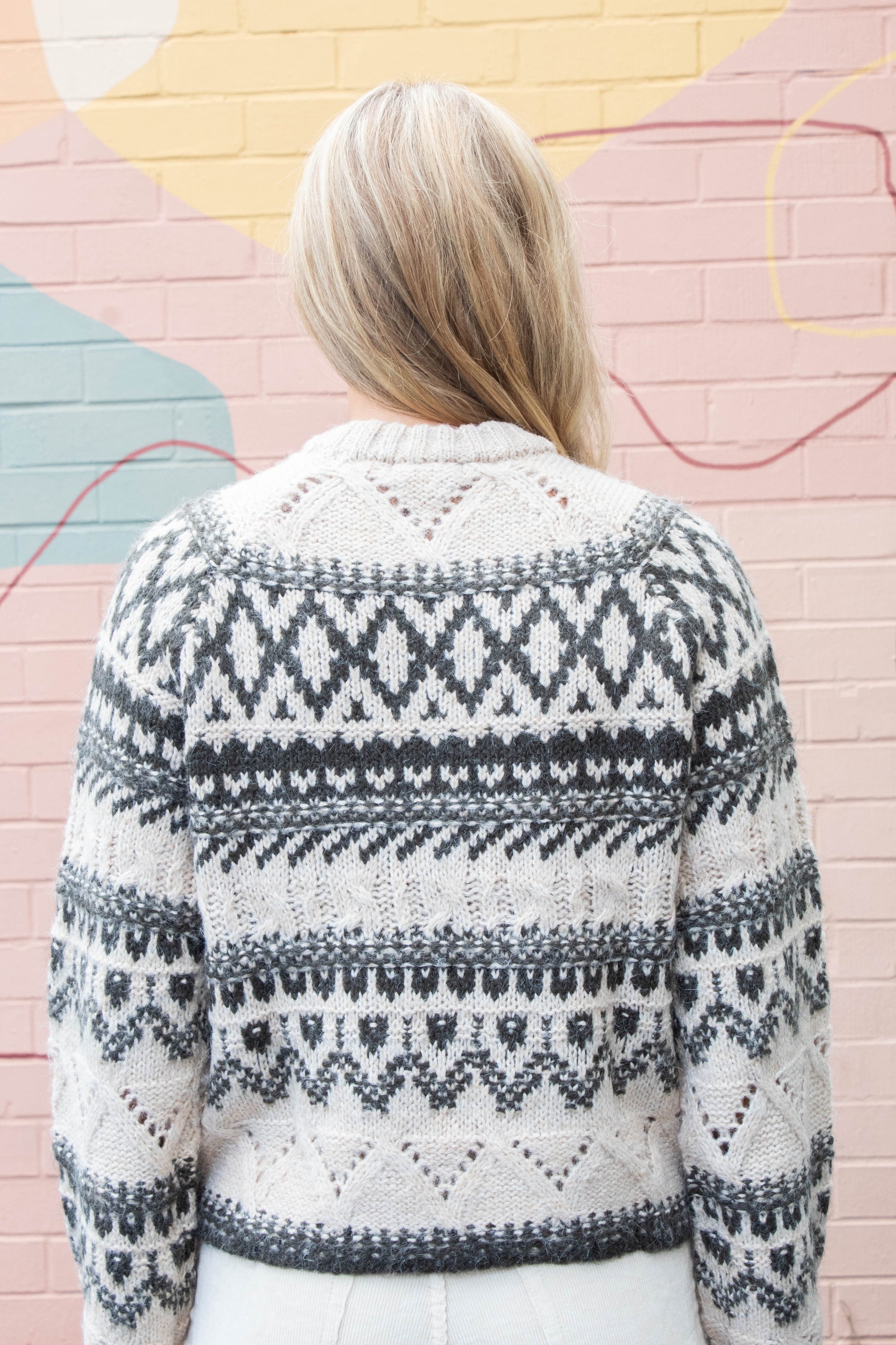  Fairisle Crew Neck Sweater, Light Oat Multi | Sanctuary