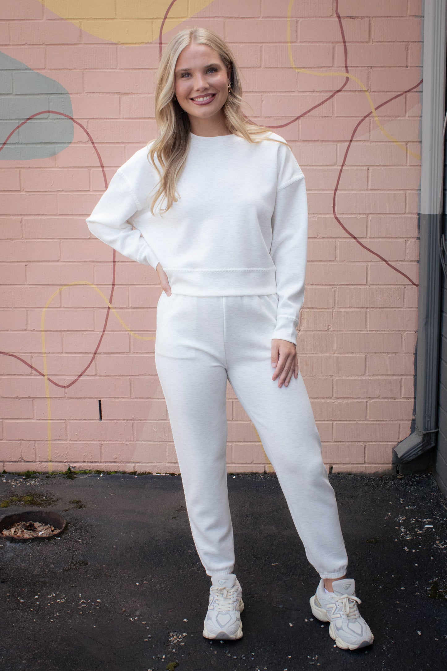  Josie Pull On Jogger, Ivory Melange | RD Style