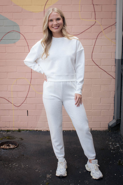  Josie Pull On Jogger, Ivory Melange | RD Style