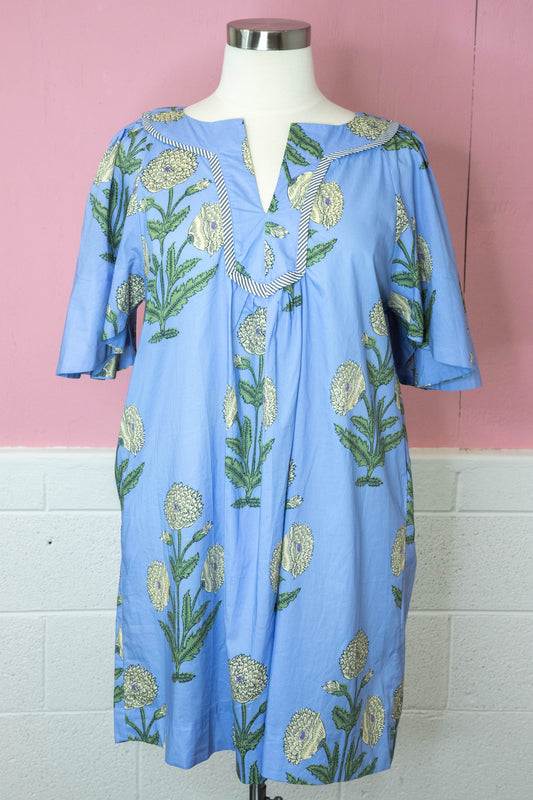  Kassidy Floral Tunic Dress, Periwinkle Mix | Plus Size