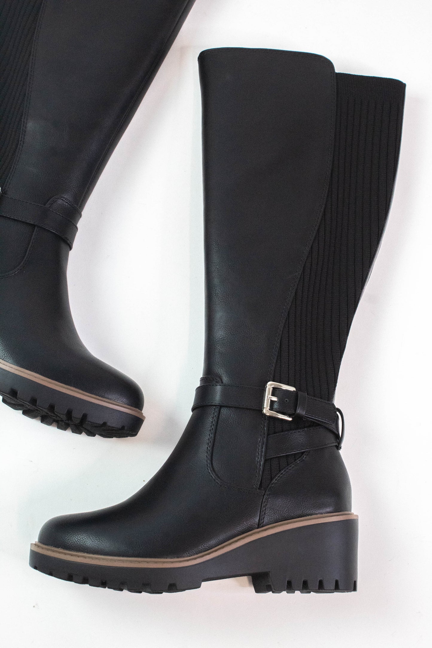  Zone Tall Knit Back Boot, Black