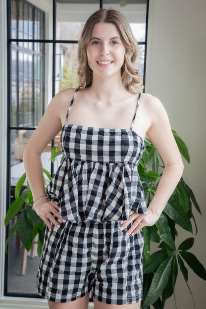  Mia Plaid Tank, Black Combo | Free People