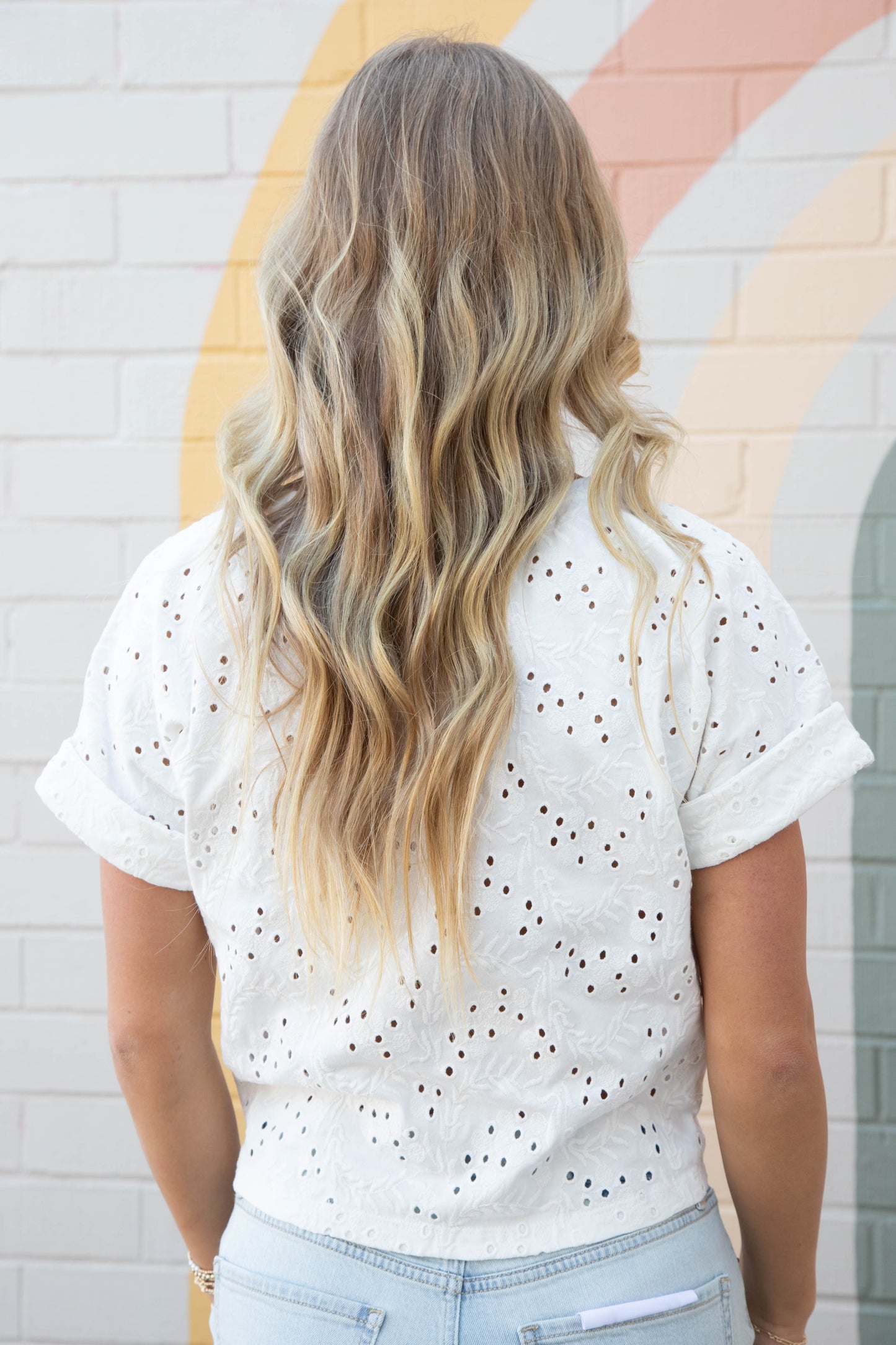  All Day Eyelet Tee, Bleached White | Sanctuary