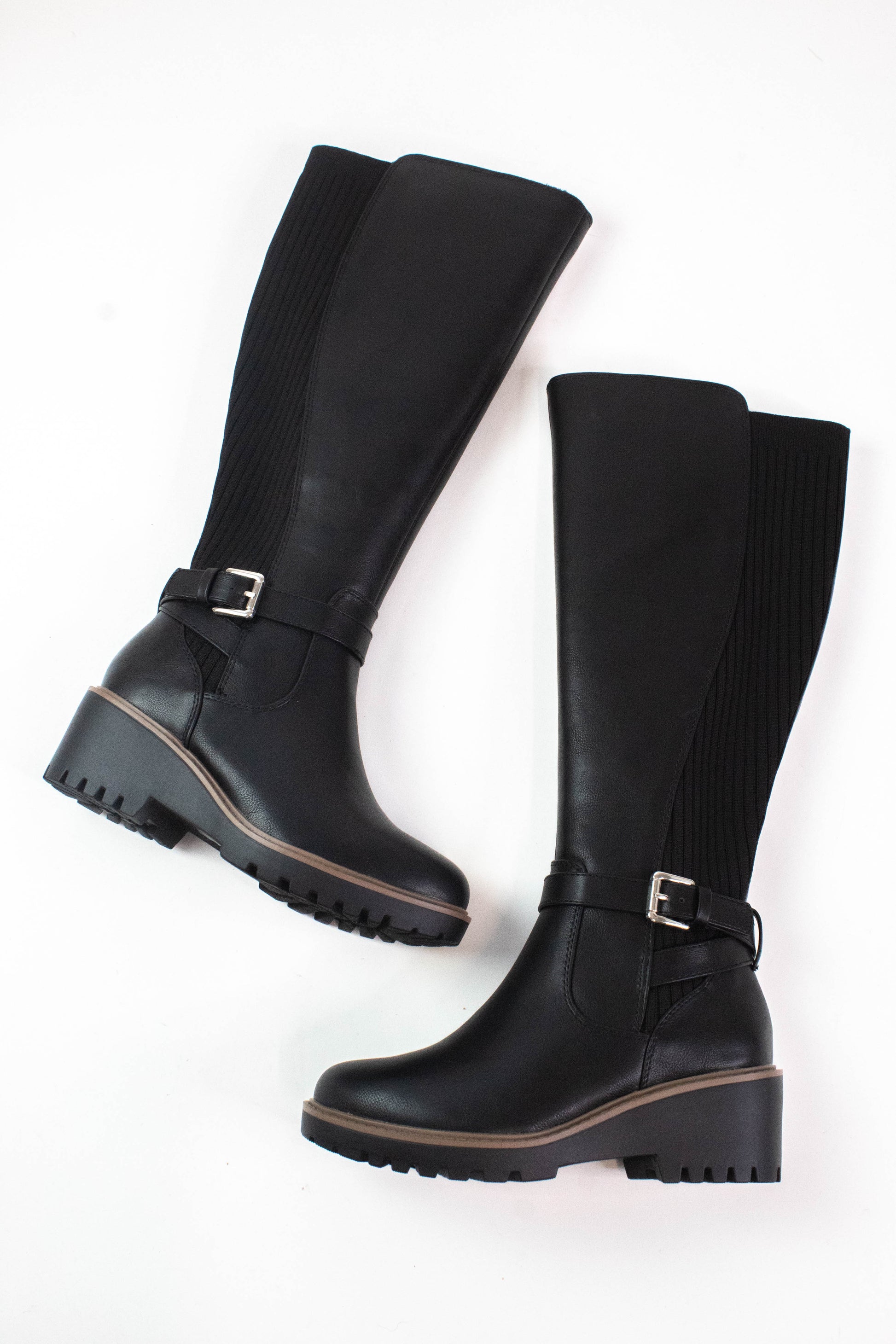  Zone Tall Knit Back Boot, Black