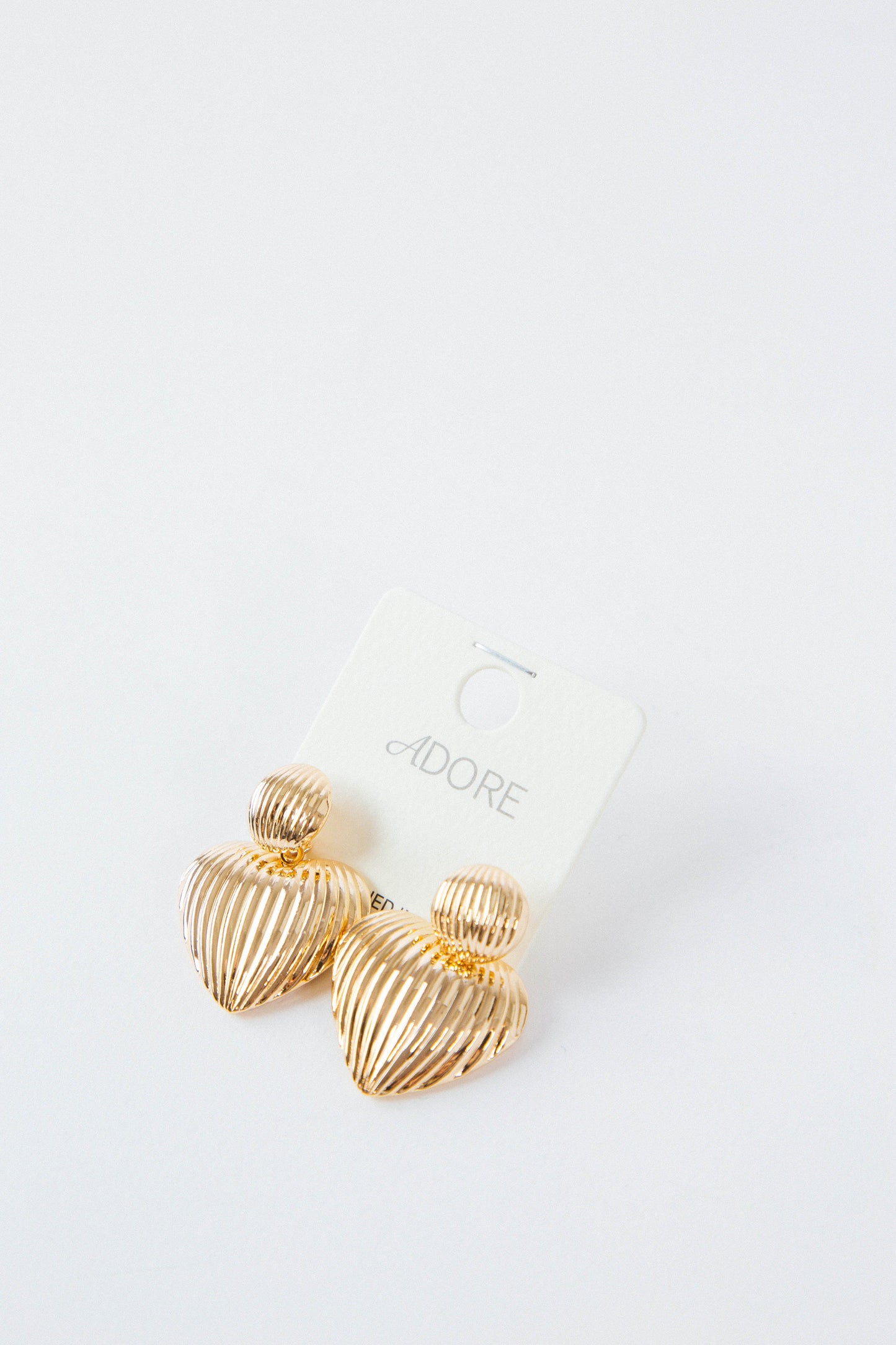  Double Heart Post Earring, Gold