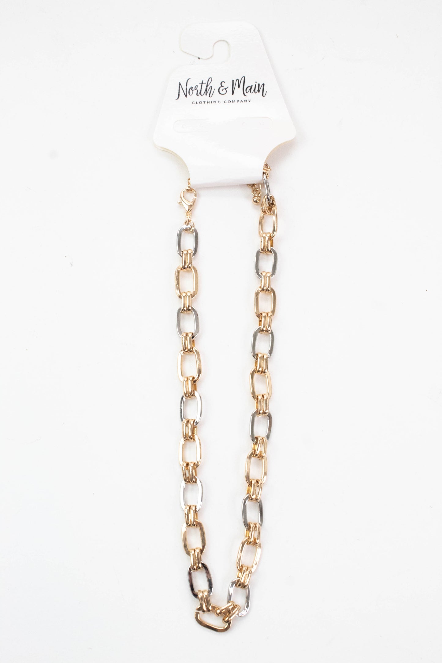  Lexi Interlocking Chain Necklace, Gold/Silver