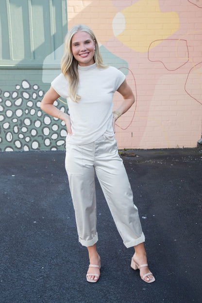 Sateen Tapered Pant, Mother Of Pearl | Sanctuary