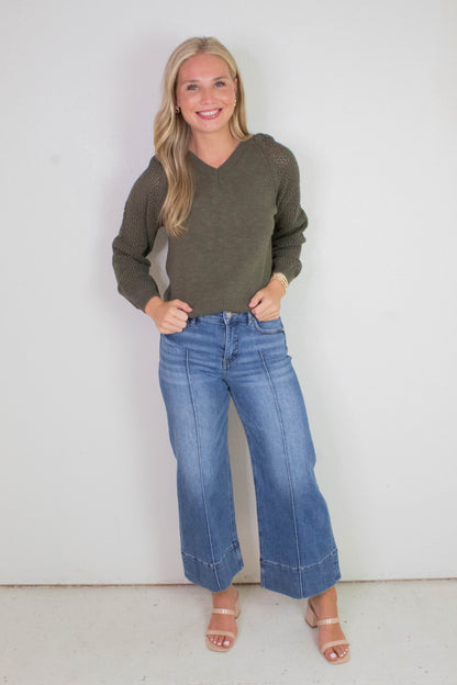 Perfect Time V-Neck Sweater, Kalamata | Sanctuary