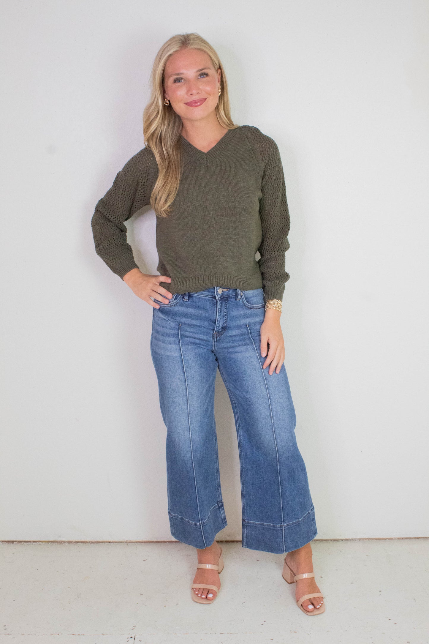  Perfect Time V-Neck Sweater, Kalamata | Sanctuary
