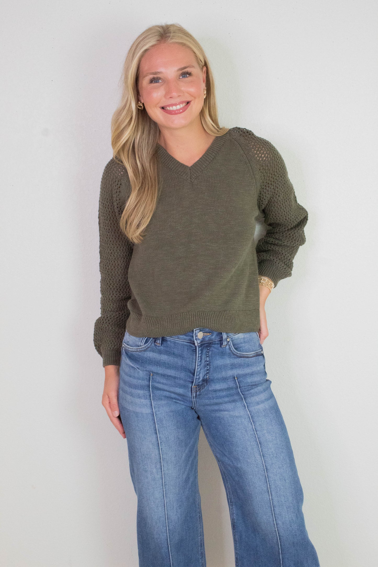  Perfect Time V-Neck Sweater, Kalamata | Sanctuary