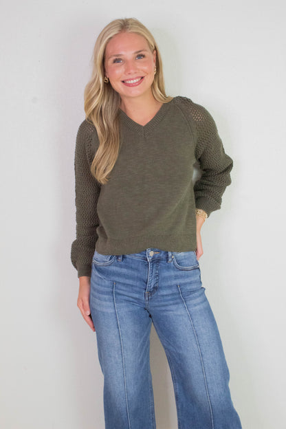  Perfect Time V-Neck Sweater, Kalamata | Sanctuary