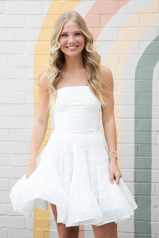  Many Layers Mini Skirt, Clean Ivory | Free People