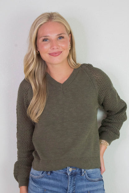  Perfect Time V-Neck Sweater, Kalamata | Sanctuary