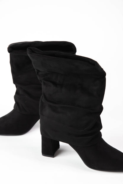  Mozart Foldover Mid Calf Boot, Black