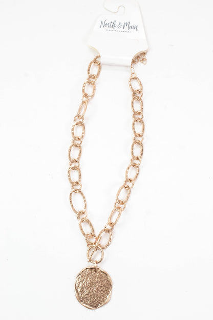  Reyna Coin Charm Chain Necklace, Gold
