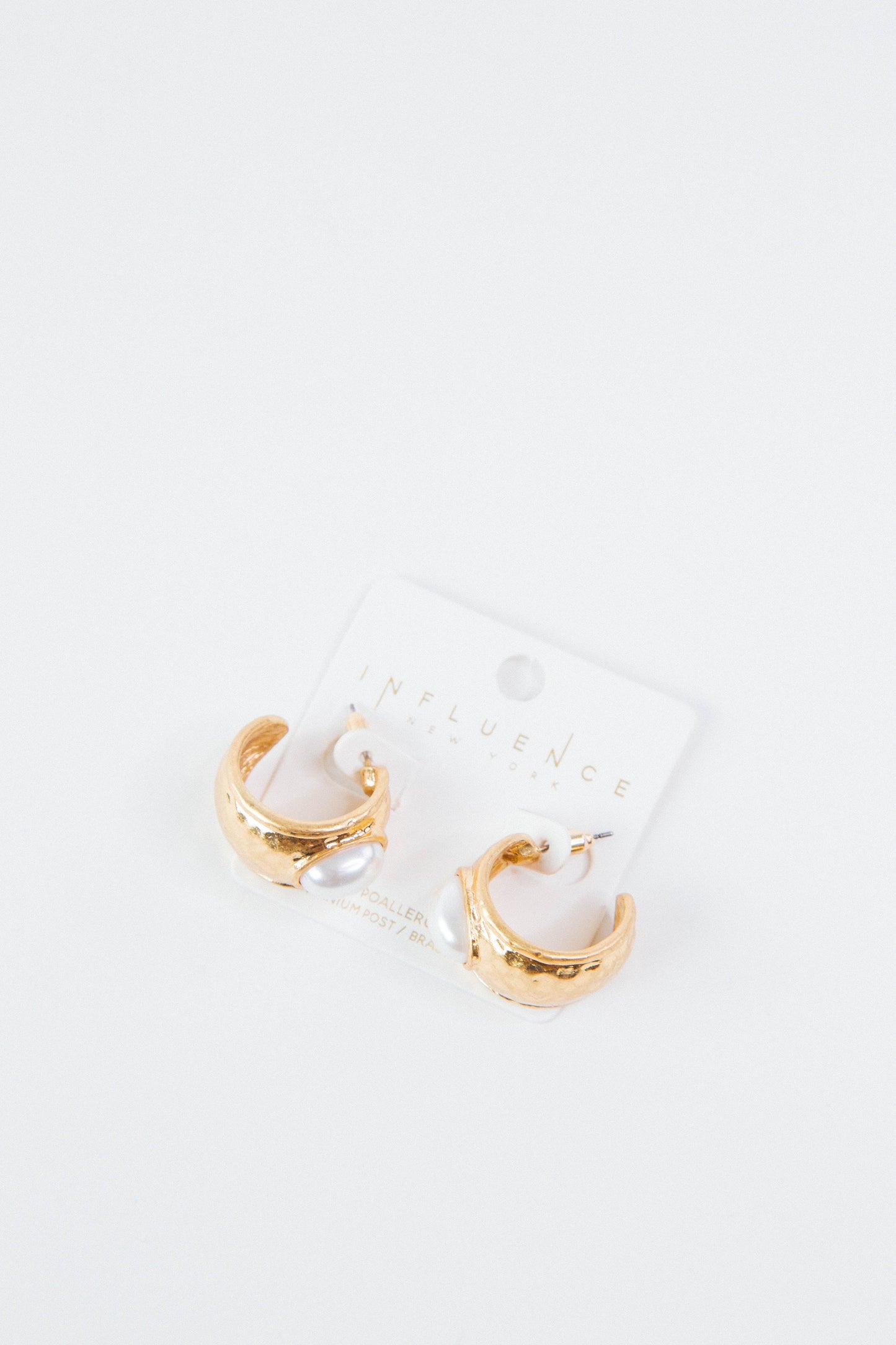  Aylin Pearl Accent Hoop Earrings, Gold