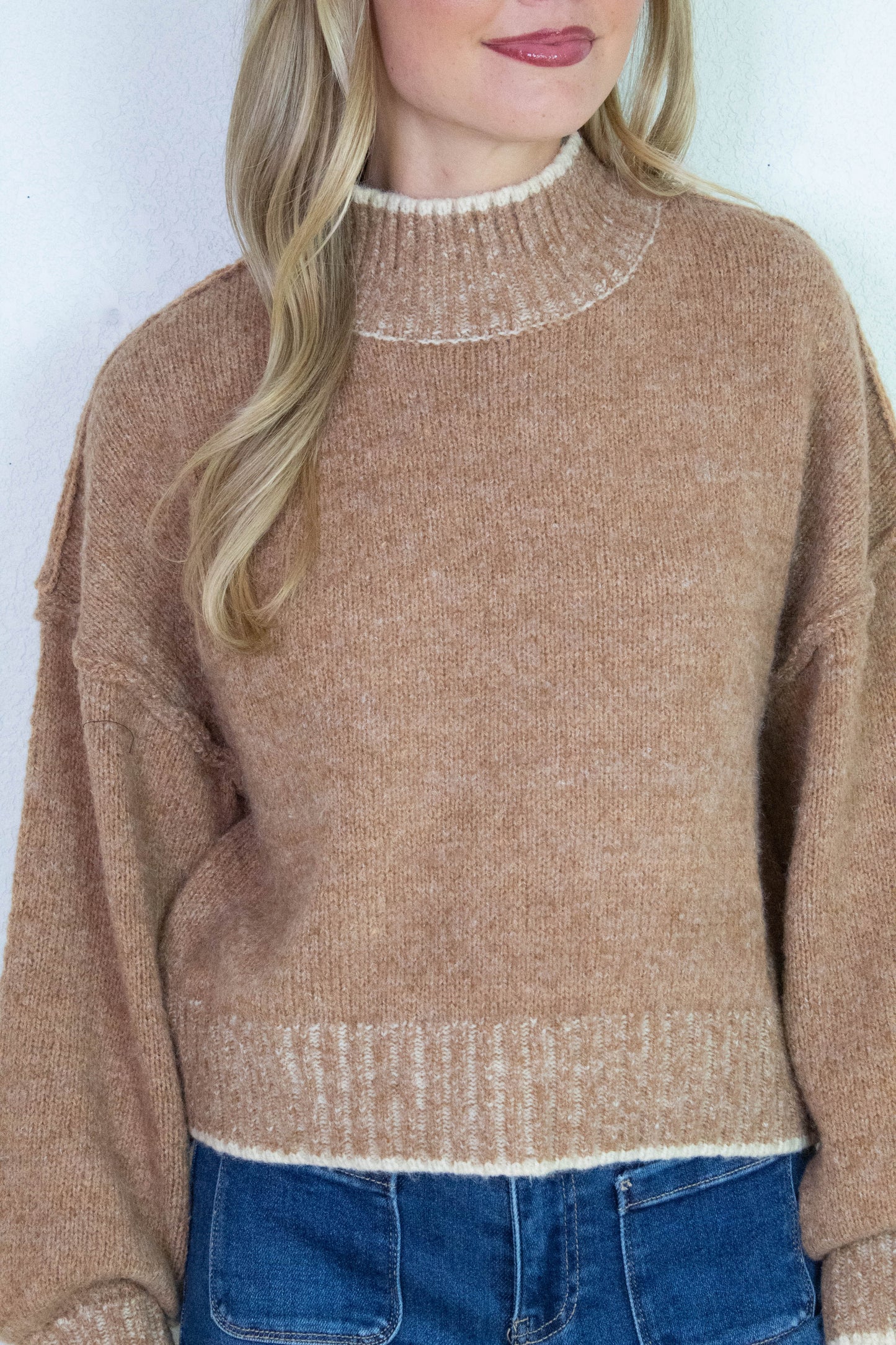  Alice Trim Detail Sweater, Mocha