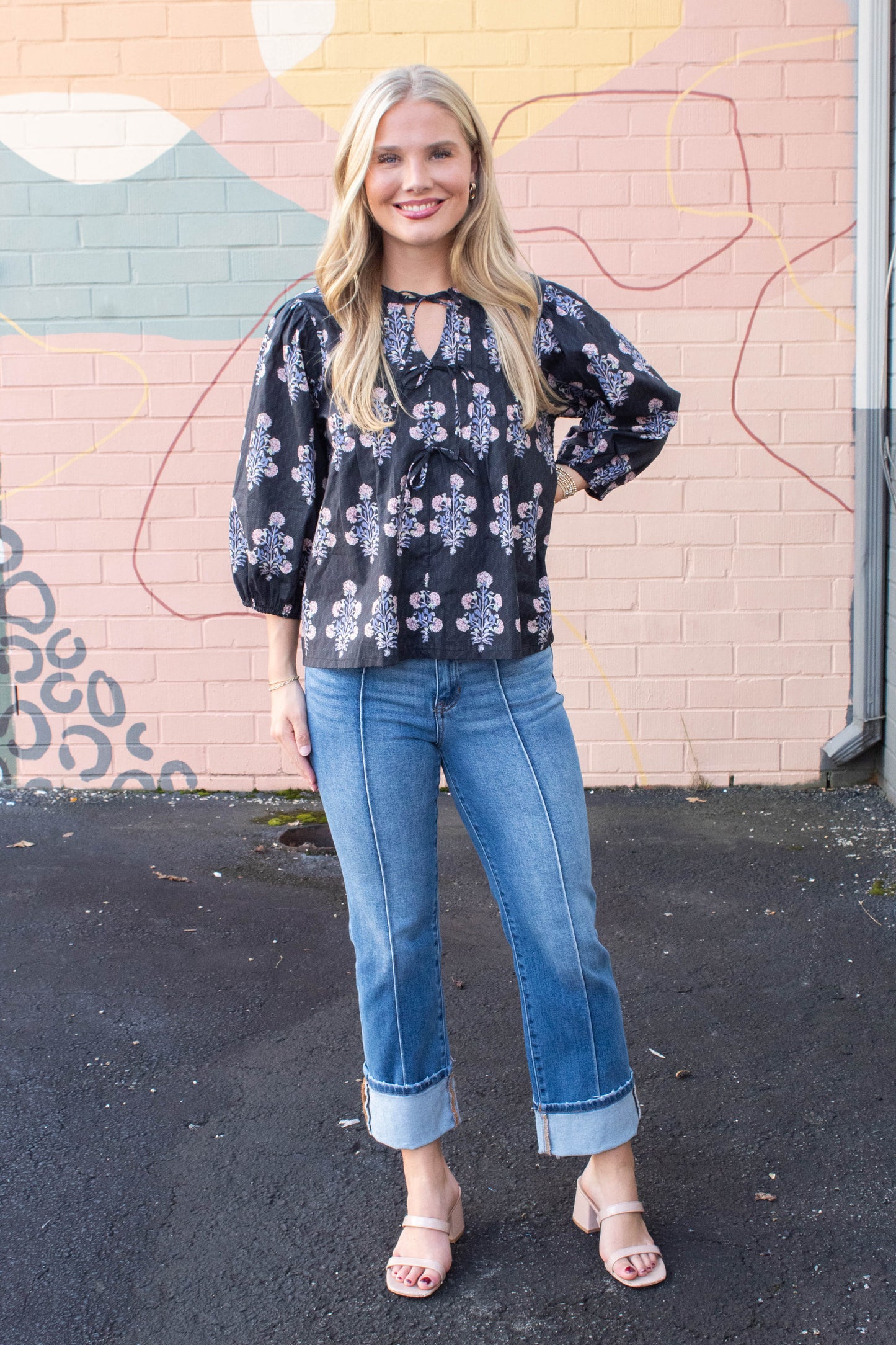  Melba Straight Wide Cuffed Jeans, Medium