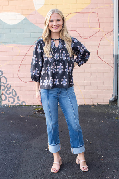  Melba Straight Wide Cuffed Jeans, Medium