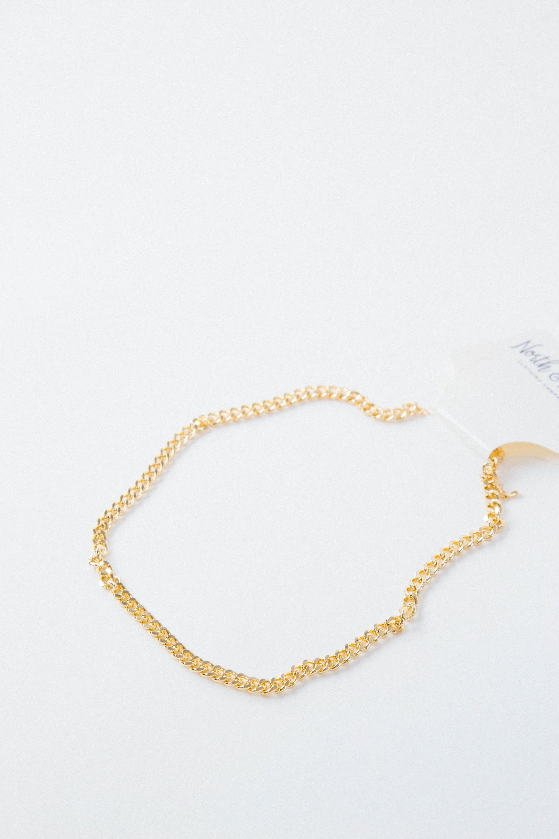  Darci Cuban Chain Necklace, Gold
