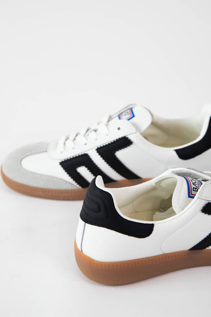 Cloud Lace Up Vintage Sneaker, White Black | Back 70