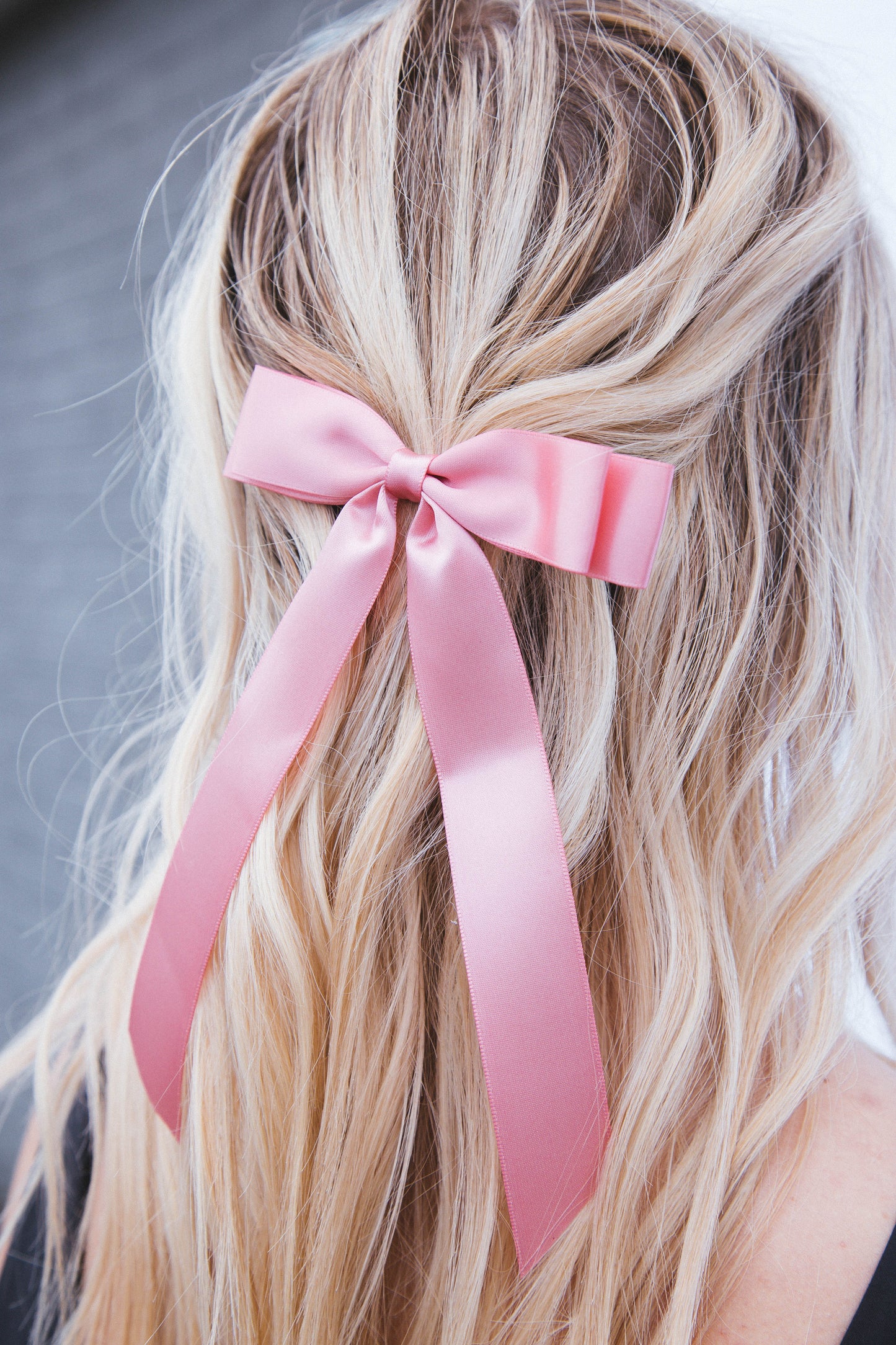  Ribbon Bow Hair Clip, Rose