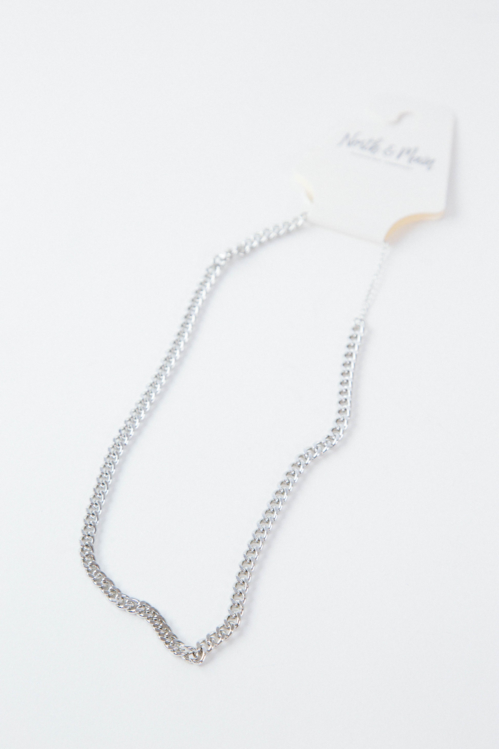  Darci Cuban Chain Necklace, Silver