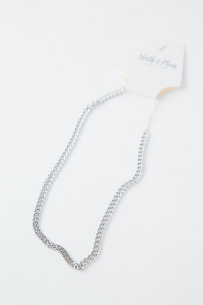  Darci Cuban Chain Necklace, Silver