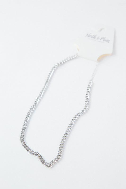  Darci Cuban Chain Necklace, Silver