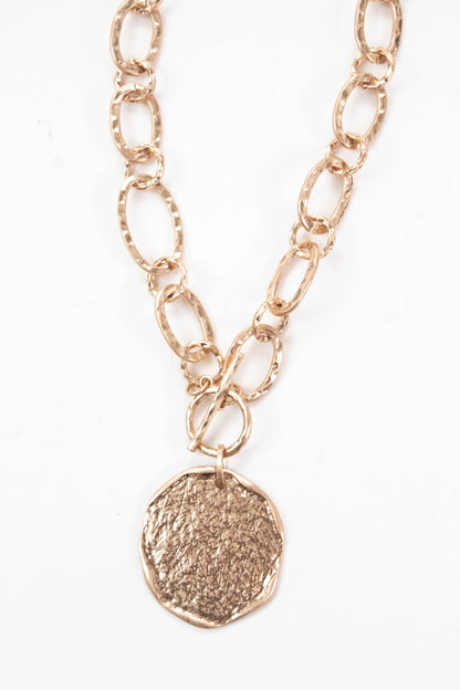  Reyna Coin Charm Chain Necklace, Gold