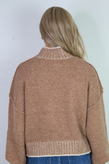  Alice Trim Detail Sweater, Mocha