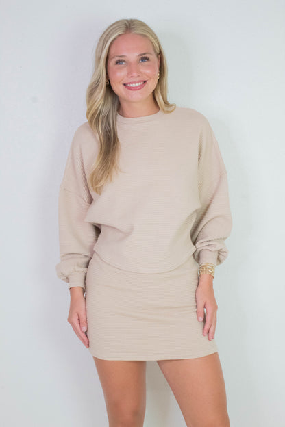  On A Stroll Knit Mini Skirt, Cream | Sadie & Sage