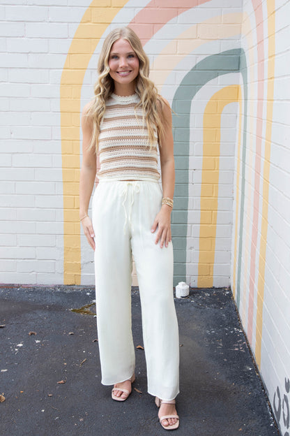  Tisha Striped Sweater Tank, Cream Multi | Sadie & Sage