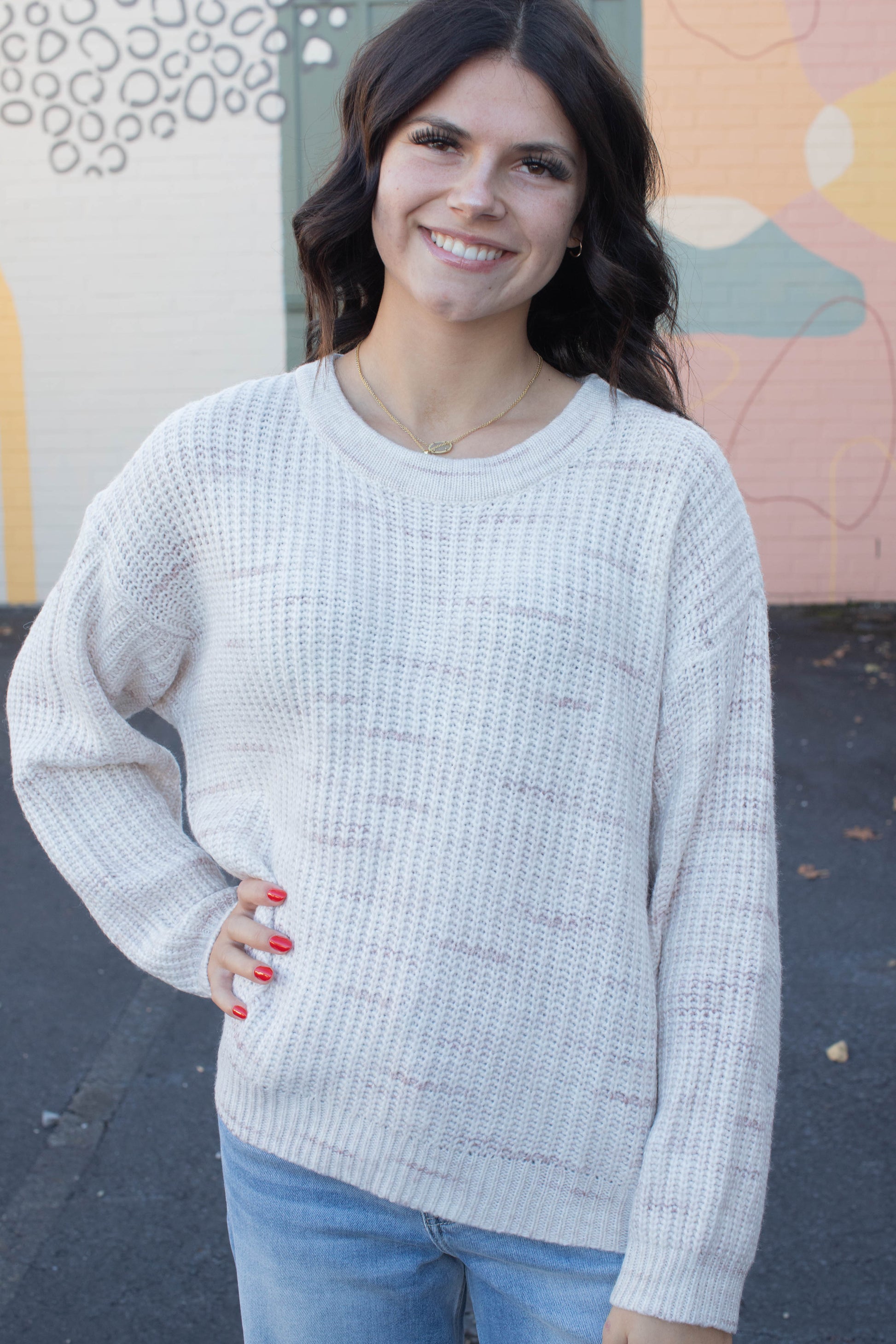  Cozy V-Back Sweater, Coconut Smoke | Sanctuary