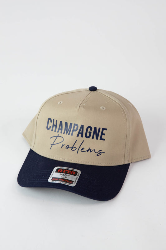  Champagne Problems Hat, Khaki/Navy