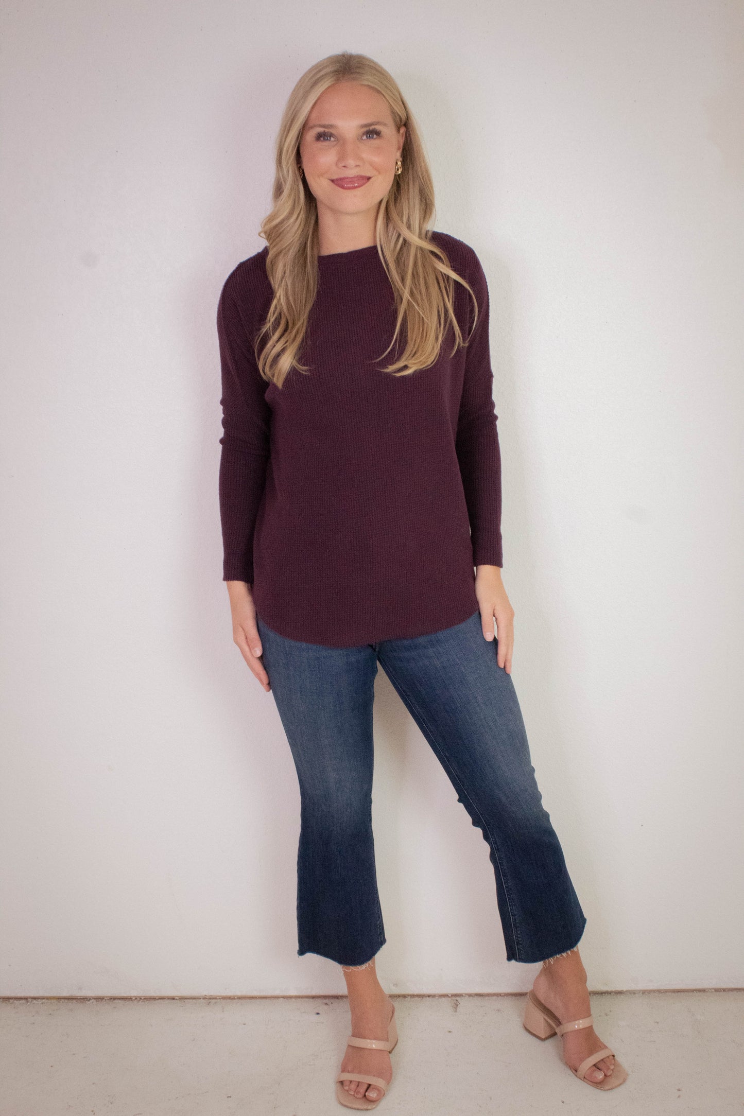  Latte Blues Thermal Solid Top, Chocolate Grape | Free People