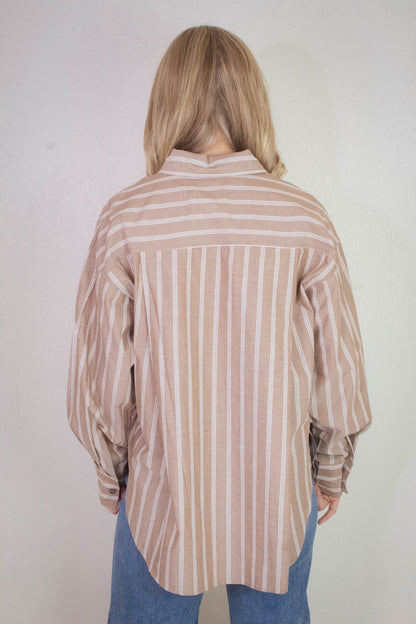  Cordelia Striped Shirt, Brown