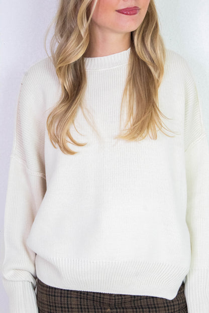 Abby Drop Sleeve Oversized Sweater, Cream