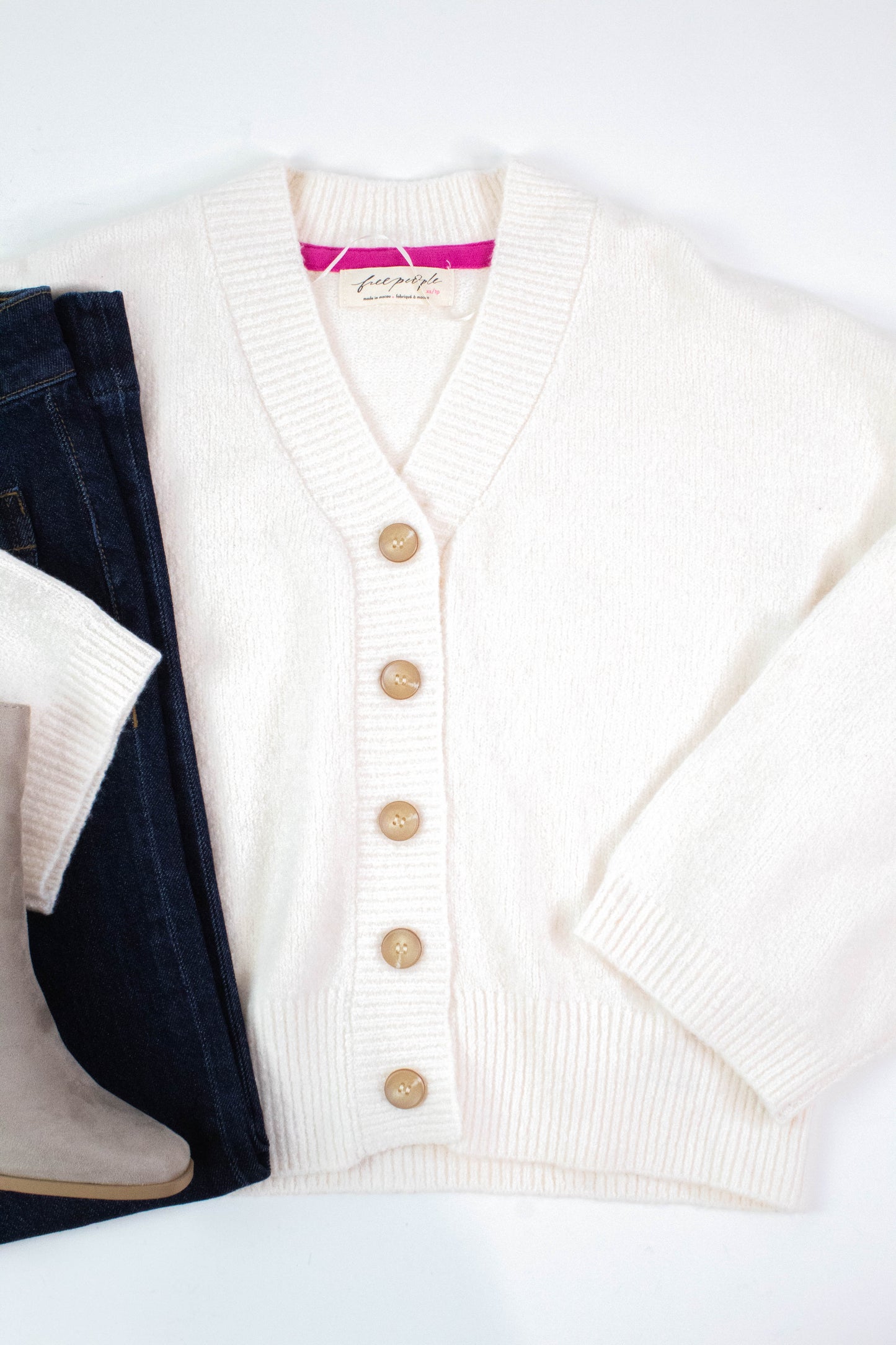  Cool Of The Night Cardi, Ivory | Free People