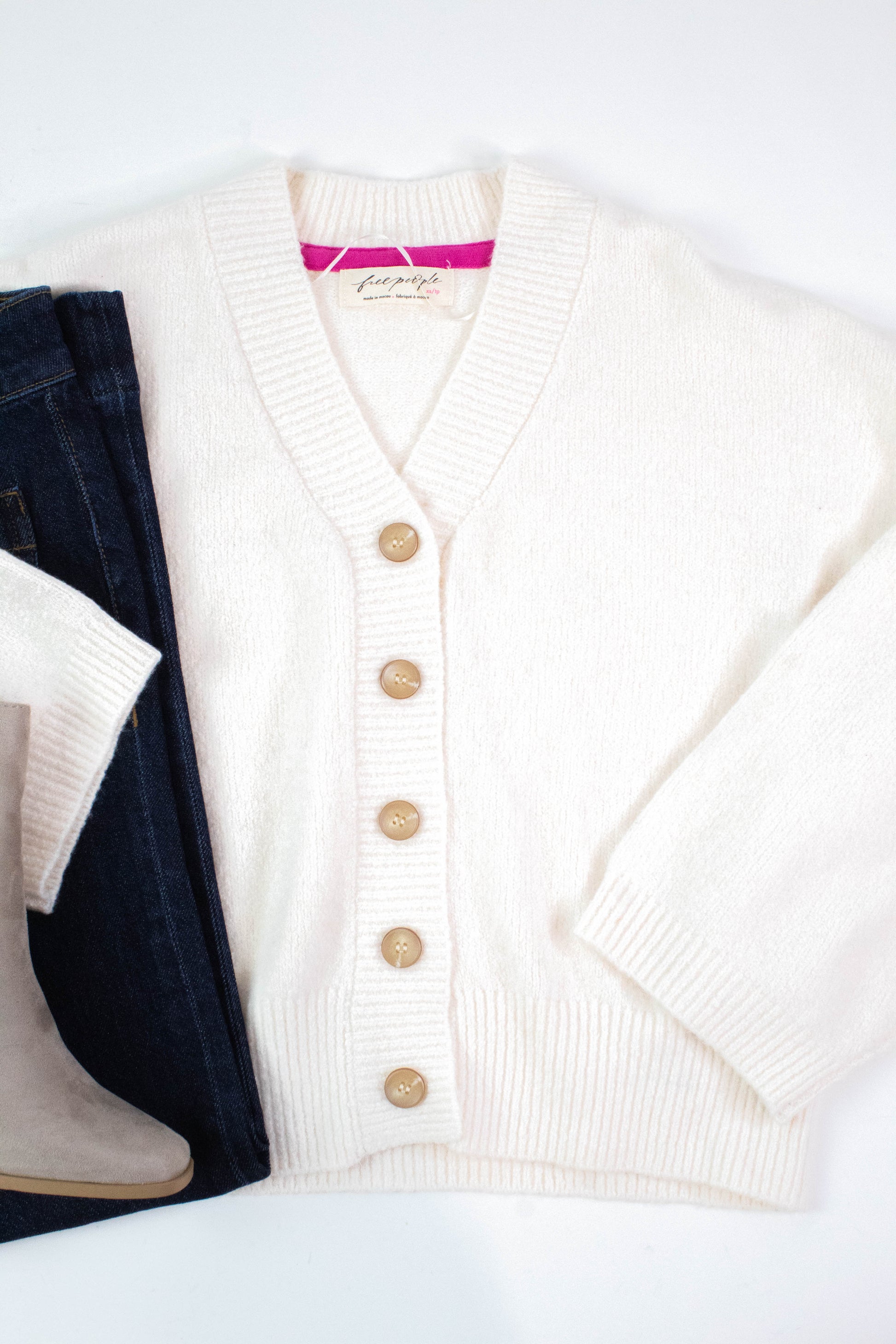 Cool Of The Night Cardi, Ivory | Free People
