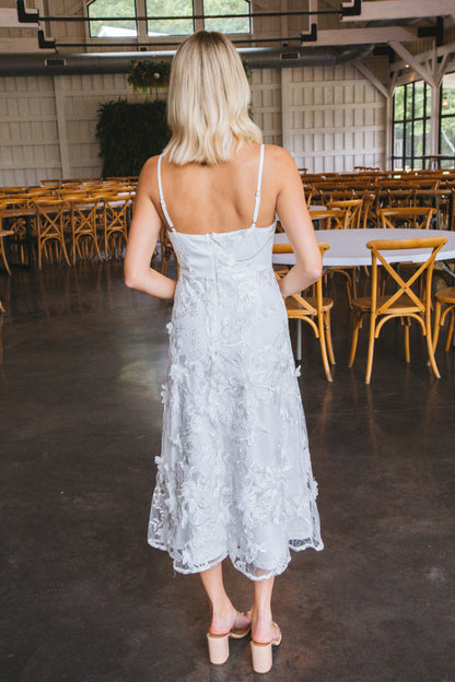  Jada Embroidered Lace Overlay Dress, White