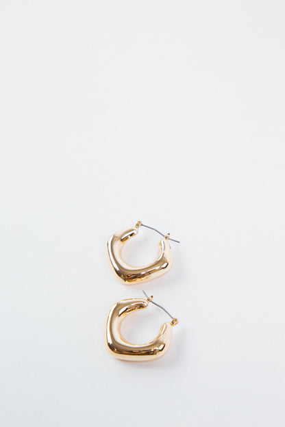  Mae Puffy Rhombus Hoop Earrings, Gold