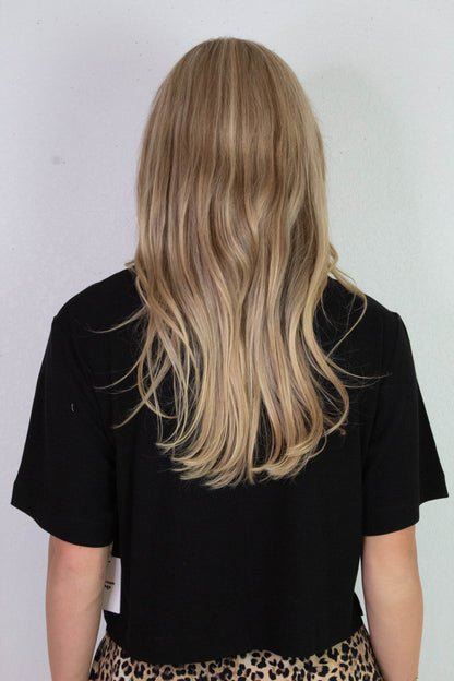  Karen Cropped Tee, Black | Cream Yoga