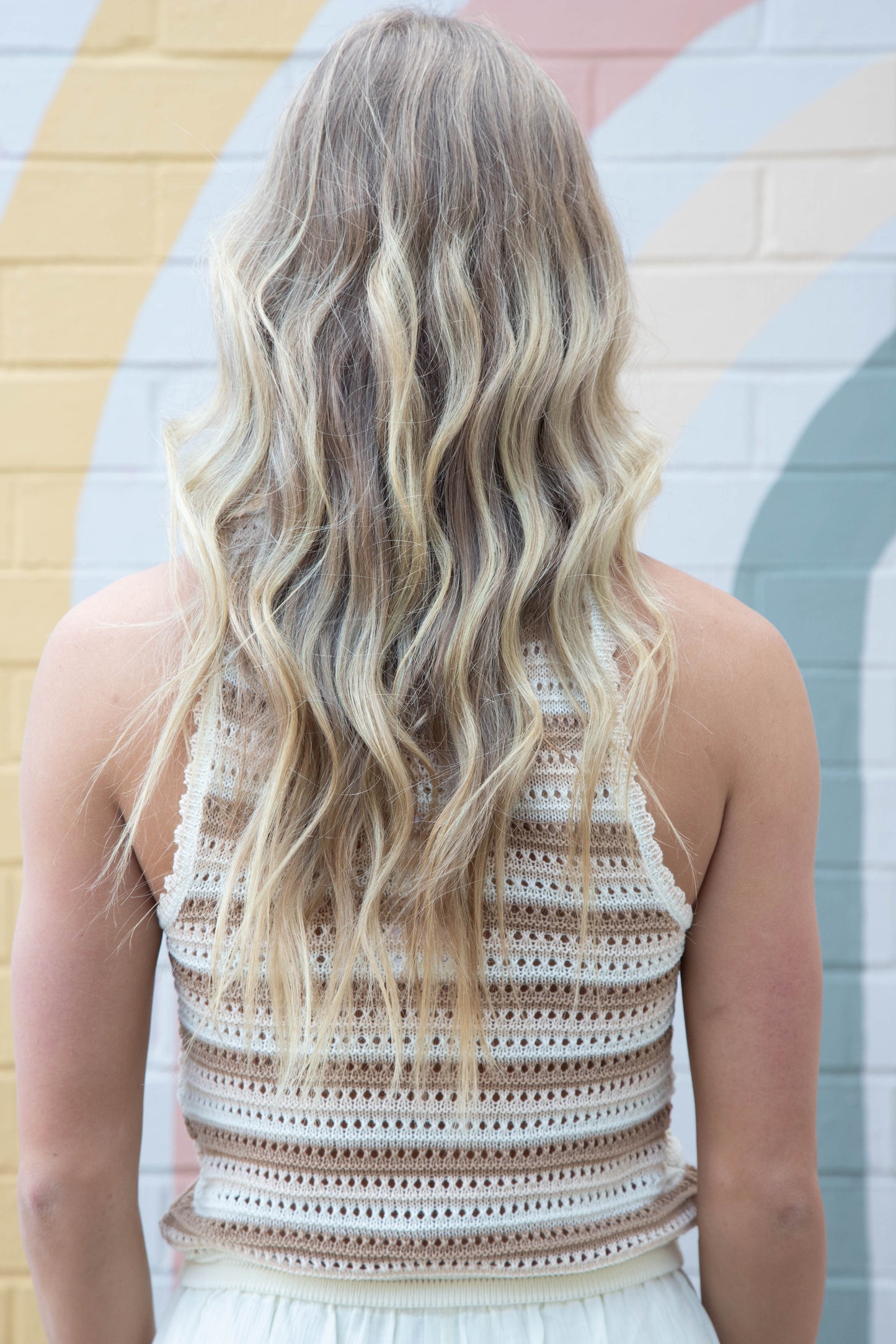  Tisha Striped Sweater Tank, Cream Multi | Sadie & Sage