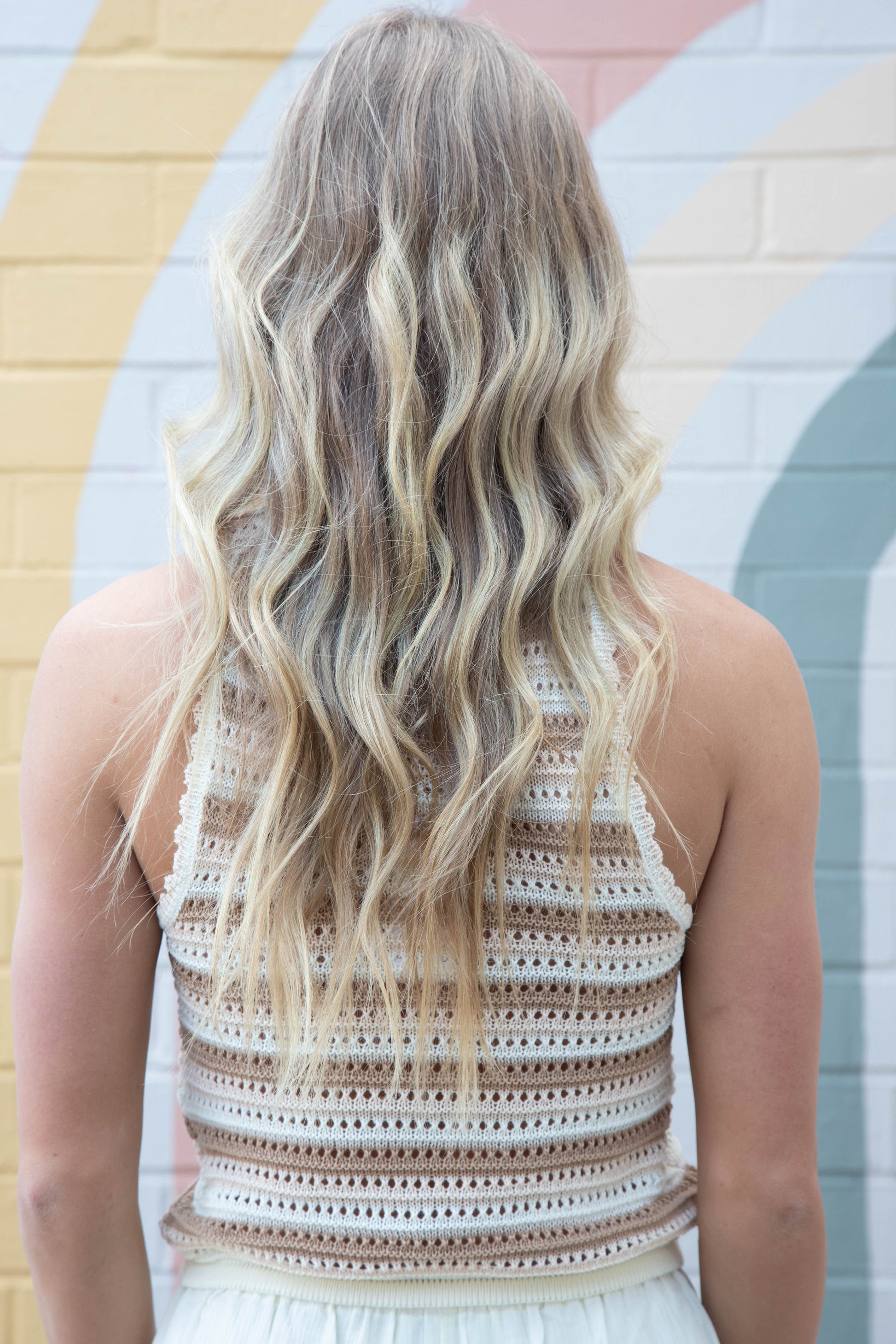  Tisha Striped Sweater Tank, Cream Multi | Sadie & Sage