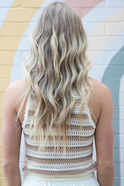  Tisha Striped Sweater Tank, Cream Multi | Sadie & Sage