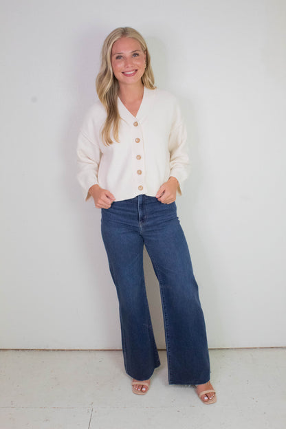  Far Out High Rise Wide Leg Jeans, Waterfall | Daze