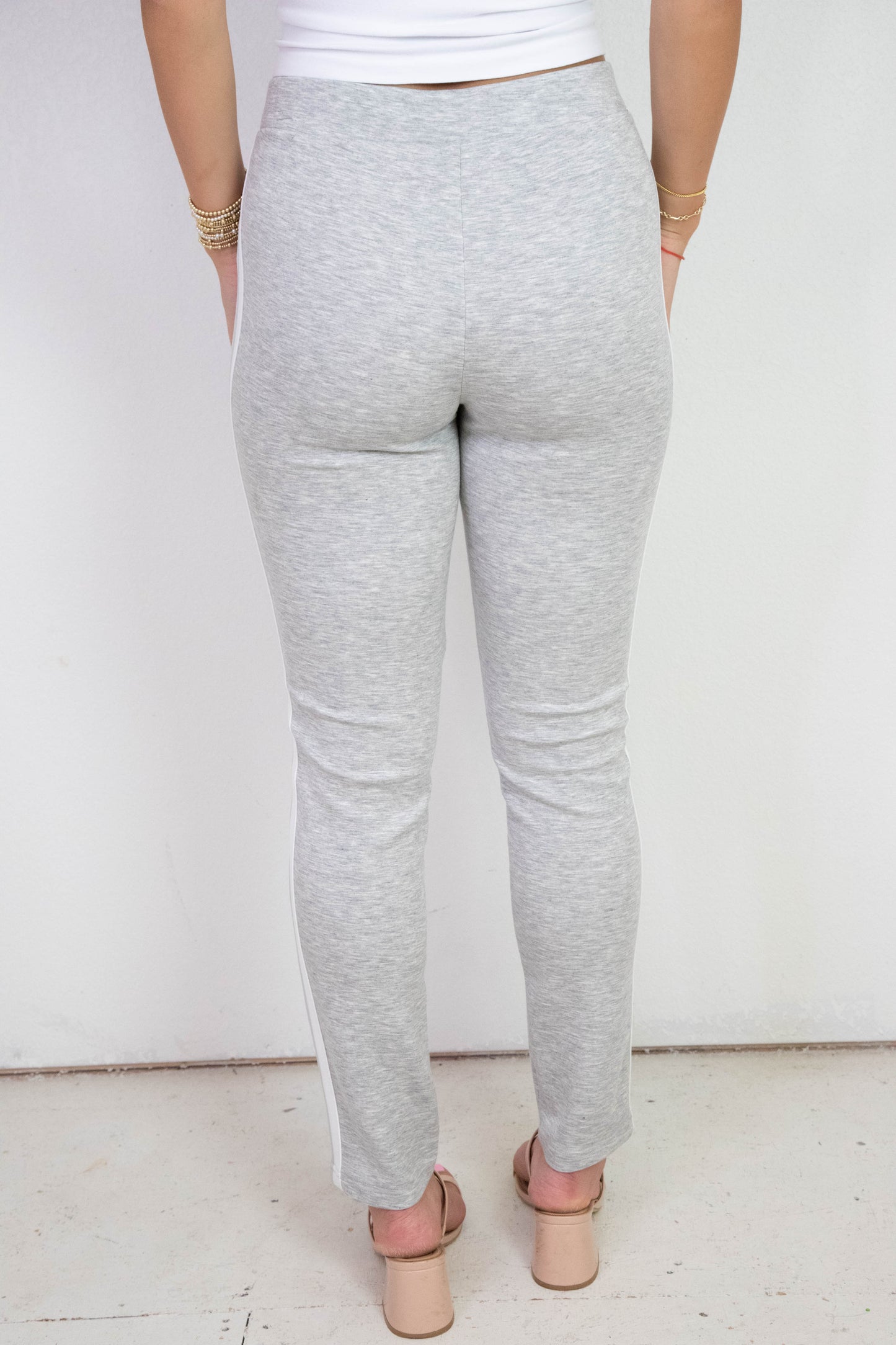  Samara Side Stripe Leggings, Light Grey
