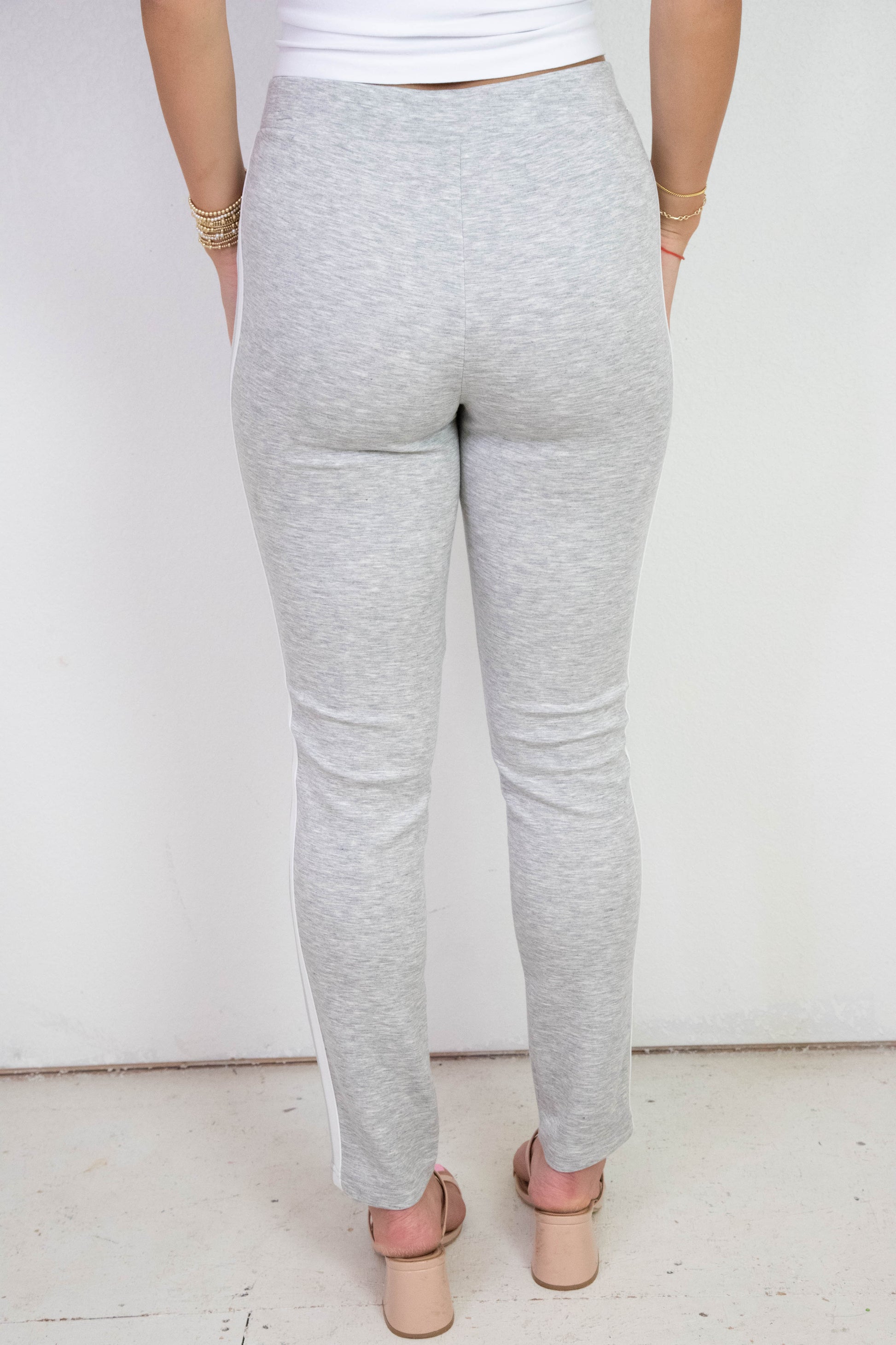 Samara Side Stripe Leggings, Light Grey