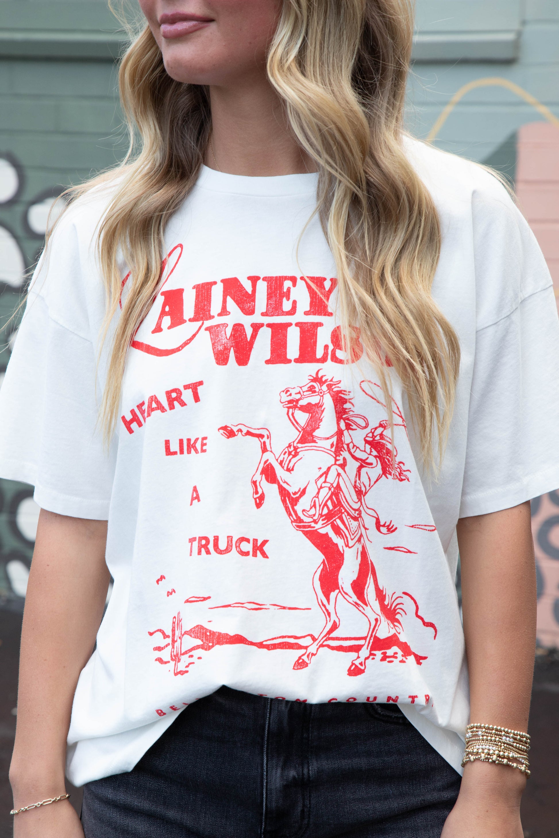  Lainey Wilson Bell Bottom Country Merch Tee, Vintage White | Daydreamer